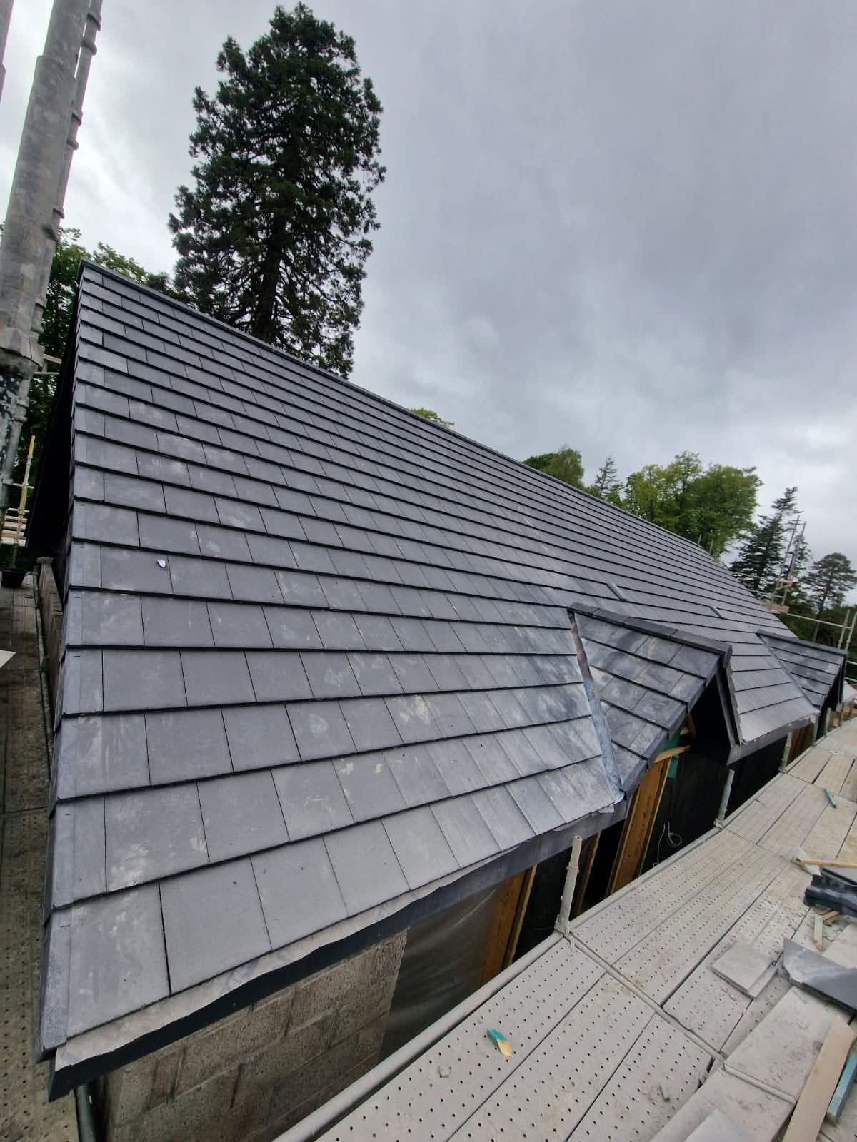 New slate roof installation - After